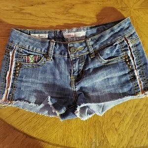 Super cute Jean shorts with some Striped pattern